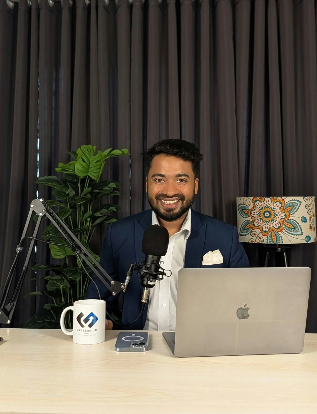 Shohag Fardin Oron in a professional podcast recording setup