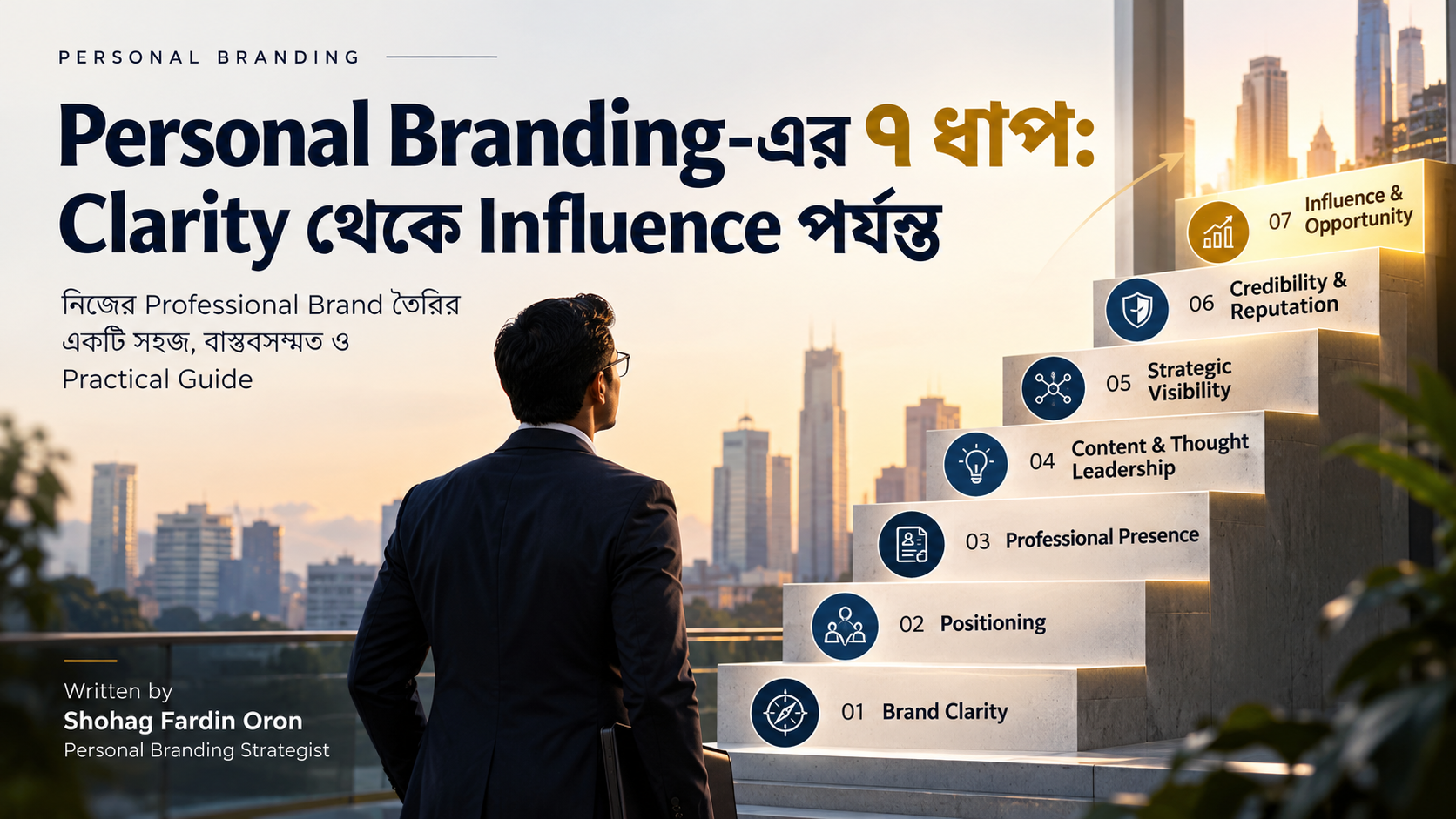 Personal Branding-এর ৭টি ধাপ: Brand Clarity, Positioning, Professional Presence, Visibility, Credibility ও Influence — Shohag Fardin Oron